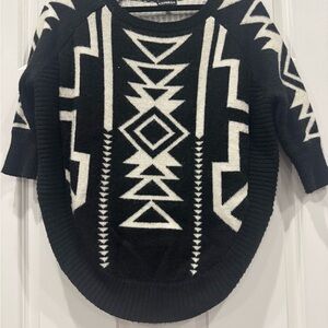 Express Black and White Aztec Pattern Sweater